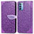 Handytasche Stand Schutzhülle Flip Leder Hülle Modisch Muster S04D für Motorola Moto G31 Violett