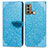 Handytasche Stand Schutzhülle Flip Leder Hülle Modisch Muster S04D für Motorola Moto G60 Blau