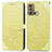 Handytasche Stand Schutzhülle Flip Leder Hülle Modisch Muster S04D für Motorola Moto G60 Gelb