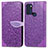 Handytasche Stand Schutzhülle Flip Leder Hülle Modisch Muster S04D für Motorola Moto G60s Violett