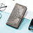 Handytasche Stand Schutzhülle Flip Leder Hülle Modisch Muster S04D für Samsung Galaxy M13 5G Grau