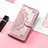 Handytasche Stand Schutzhülle Flip Leder Hülle Modisch Muster S04D für Samsung Galaxy M13 5G Rosegold
