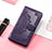 Handytasche Stand Schutzhülle Flip Leder Hülle Modisch Muster S04D für Samsung Galaxy M13 5G Violett