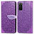 Handytasche Stand Schutzhülle Flip Leder Hülle Modisch Muster S04D für Samsung Galaxy S20 5G Violett