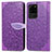 Handytasche Stand Schutzhülle Flip Leder Hülle Modisch Muster S04D für Samsung Galaxy S20 Ultra 5G Violett