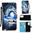 Handytasche Stand Schutzhülle Flip Leder Hülle Modisch Muster Y02B für Samsung Galaxy A33 5G Königs Blau