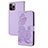 Handytasche Stand Schutzhülle Flip Leder Hülle Modisch Muster Y02X für Apple iPhone 13 Pro Helles Lila