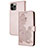 Handytasche Stand Schutzhülle Flip Leder Hülle Modisch Muster Y02X für Apple iPhone 13 Pro Rosegold