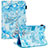 Handytasche Stand Schutzhülle Flip Leder Hülle Modisch Muster Y03B für Apple iPad Air 2 Hellblau