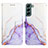 Handytasche Stand Schutzhülle Flip Leder Hülle Modisch Muster Y03B für Samsung Galaxy S21 5G Violett