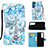 Handytasche Stand Schutzhülle Flip Leder Hülle Modisch Muster Y05B für Samsung Galaxy S22 5G