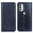 Handytasche Stand Schutzhülle Flip Leder Hülle N01P für Motorola Moto G51 5G Blau