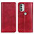 Handytasche Stand Schutzhülle Flip Leder Hülle N01P für Motorola Moto G51 5G Rot
