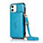 Handytasche Stand Schutzhülle Flip Leder Hülle N03 für Apple iPhone 12 Mini Hellblau