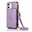 Handytasche Stand Schutzhülle Flip Leder Hülle N03 für Apple iPhone 12 Mini Helles Lila