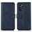 Handytasche Stand Schutzhülle Flip Leder Hülle N08P für Motorola Moto G52j 5G Blau