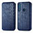 Handytasche Stand Schutzhülle Flip Leder Hülle S01D für Motorola Moto One Fusion Plus Blau
