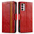 Handytasche Stand Schutzhülle Flip Leder Hülle S02D für Motorola Moto G42 Rot