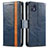 Handytasche Stand Schutzhülle Flip Leder Hülle S02D für Motorola Moto G50 5G Blau
