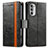 Handytasche Stand Schutzhülle Flip Leder Hülle S02D für Motorola Moto G52j 5G Schwarz