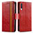 Handytasche Stand Schutzhülle Flip Leder Hülle S02D für Samsung Galaxy A50 Rot