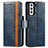 Handytasche Stand Schutzhülle Flip Leder Hülle S02D für Samsung Galaxy S22 Plus 5G Blau