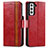 Handytasche Stand Schutzhülle Flip Leder Hülle S02D für Samsung Galaxy S22 Plus 5G Rot