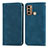Handytasche Stand Schutzhülle Flip Leder Hülle S04D für Motorola Moto G60 Blau