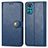 Handytasche Stand Schutzhülle Flip Leder Hülle S05D für Motorola Moto G22 Blau