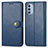 Handytasche Stand Schutzhülle Flip Leder Hülle S05D für Motorola Moto G51 5G Blau