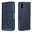 Handytasche Stand Schutzhülle Flip Leder Hülle Schmetterling B01F für Samsung Galaxy A10 Blau