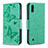 Handytasche Stand Schutzhülle Flip Leder Hülle Schmetterling B01F für Samsung Galaxy A10 Grün