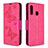 Handytasche Stand Schutzhülle Flip Leder Hülle Schmetterling B01F für Samsung Galaxy A70E Pink