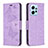 Handytasche Stand Schutzhülle Flip Leder Hülle Schmetterling B01F für Xiaomi Redmi Note 12 4G Helles Lila