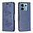 Handytasche Stand Schutzhülle Flip Leder Hülle Schmetterling B01F für Xiaomi Redmi Note 13 Pro 5G Blau