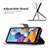 Handytasche Stand Schutzhülle Flip Leder Hülle Schmetterling B02F für Samsung Galaxy A21