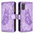 Handytasche Stand Schutzhülle Flip Leder Hülle Schmetterling B03F für Samsung Galaxy S20 5G Helles Lila