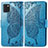 Handytasche Stand Schutzhülle Flip Leder Hülle Schmetterling für Samsung Galaxy A81 Blau