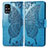 Handytasche Stand Schutzhülle Flip Leder Hülle Schmetterling für Samsung Galaxy M31s Blau