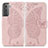 Handytasche Stand Schutzhülle Flip Leder Hülle Schmetterling für Samsung Galaxy S21 Plus 5G Rosa