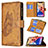 Handytasche Stand Schutzhülle Flip Leder Hülle Schmetterling L08 für Apple iPhone 14 Braun
