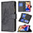 Handytasche Stand Schutzhülle Flip Leder Hülle Schmetterling L08 für Apple iPhone 14 Schwarz