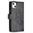 Handytasche Stand Schutzhülle Flip Leder Hülle Schmetterling L08 für Apple iPhone 14 Schwarz