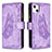 Handytasche Stand Schutzhülle Flip Leder Hülle Schmetterling L08 für Apple iPhone 14 Violett