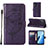 Handytasche Stand Schutzhülle Flip Leder Hülle Schmetterling Y01B für Oppo F21 Pro 4G Violett