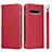 Handytasche Stand Schutzhülle Flip Leder Hülle T03 für Samsung Galaxy S10 Rot