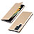 Handytasche Stand Schutzhülle Flip Leder Hülle T03D für Samsung Galaxy S21 Ultra 5G Gold