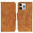 Handytasche Stand Schutzhülle Flip Leder Hülle T06 für Apple iPhone 13 Pro Max Orange