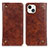 Handytasche Stand Schutzhülle Flip Leder Hülle T08 für Apple iPhone 14 Braun