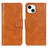 Handytasche Stand Schutzhülle Flip Leder Hülle T17 für Apple iPhone 14 Braun